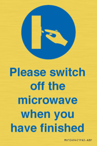 Please switch off the microwave when you have finished
